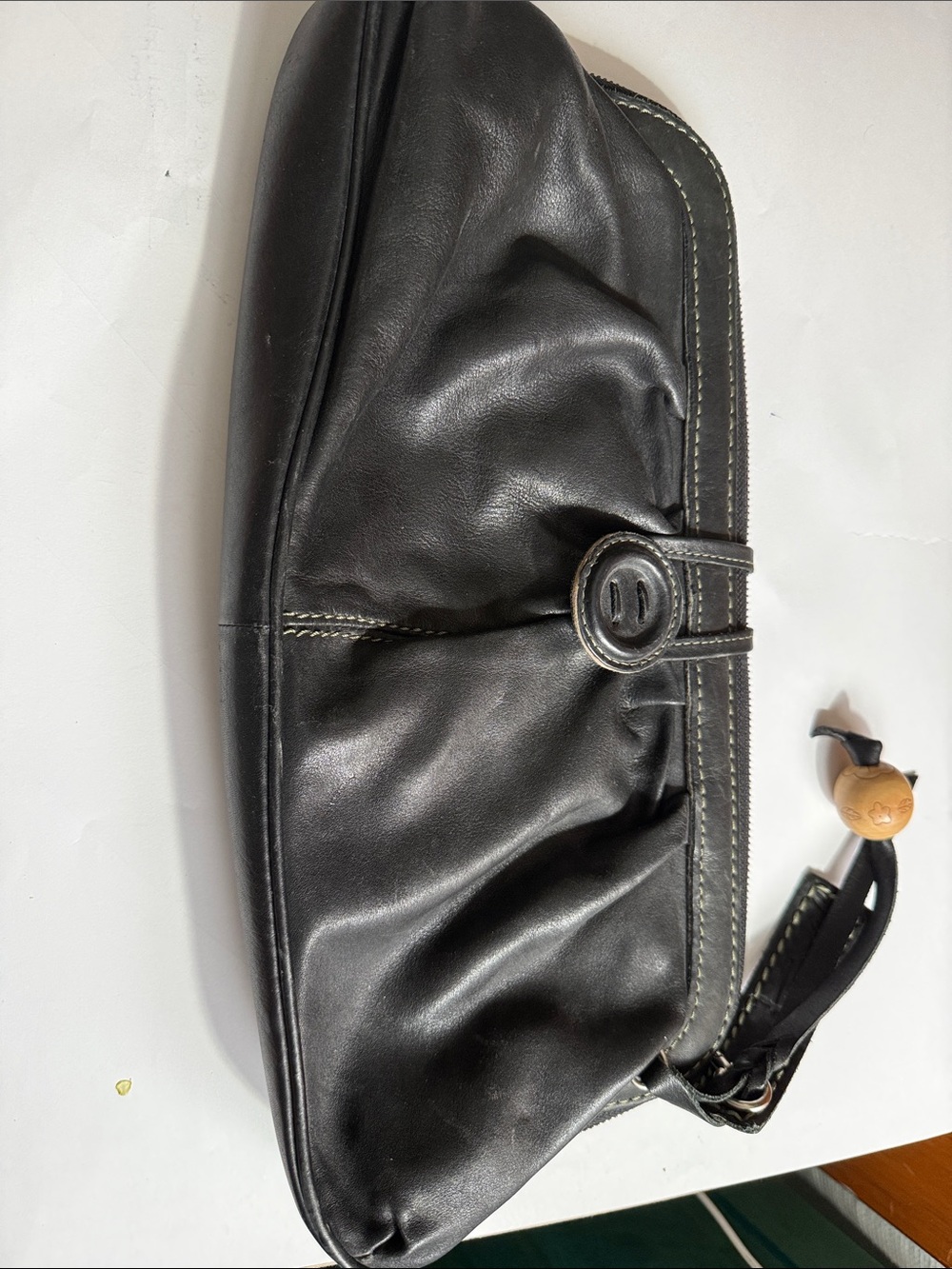Black Leather Women’s Clutch Wristlet